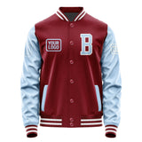 Custom Crimson Red Light Blue Jacket JA151508151818080818