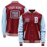 Custom Crimson Red Light Blue Jacket