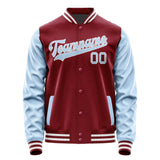 Custom Crimson Red Light Blue Jacket JA1515081518B31808