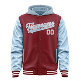Custom Crimson Red Light Blue Jacket