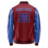 Custom Crimson Red Sky Blue Jacket JA151509151717090917