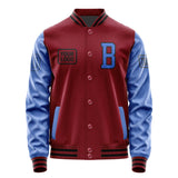 Custom Crimson Red Sky Blue Jacket JA151509151717090917