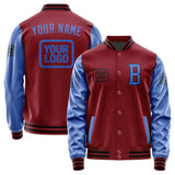 Custom Crimson Red Sky Blue Jacket JA151509151717090917