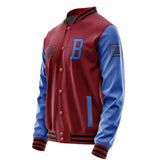 Custom Crimson Red Sky Blue Jacket JA151509151717090917