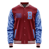 Custom Crimson Red Sky Blue Jacket JA151509151818090918