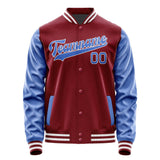 Custom Crimson Red Sky Blue Jacket JA1515091518B31809