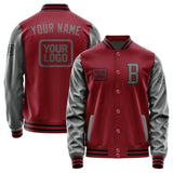 Custom Crimson Red Dark Grey Jacket