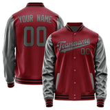 Custom Crimson Red Dark Grey Jacket