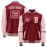 Custom Crimson Red Light Pink Jacket JA151521151818212118