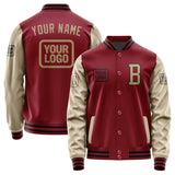 Custom Crimson Red Light Khaki Jacket