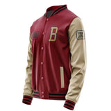 Custom Crimson Red Light Khaki Jacket JA151525151717252517