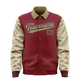 Custom Crimson Red Light Khaki Jacket