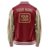 Custom Crimson Red Light Khaki Jacket JA151525151818252518