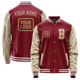 Custom Crimson Red Light Khaki Jacket