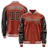 Custom Coral Red Brown Jacket