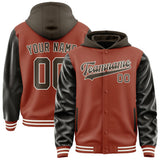 Custom Coral Red Brown Jacket