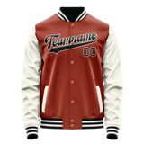 Custom Texas-Orange Cream Solid Color Varsity Letterman Jacket