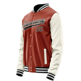 Custom Texas-Orange Cream Solid Color Varsity Letterman Jacket