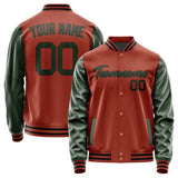 Custom Coral Red Dark Green Jacket