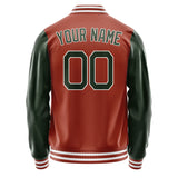 Custom Coral Red Dark Green Jacket JA1616061618B21806