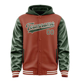 Custom Coral Red Dark Green Jacket