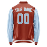 Custom Coral Red Light Blue Jacket JA1616081618B31808