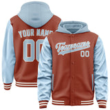 Custom Coral Red Light Blue Jacket