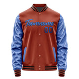 Custom Coral Red Sky Blue Jacket JA1616091617B21709