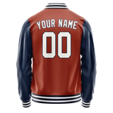 Custom Texas-Orange Royal Solid Color Varsity Letterman Jacket
