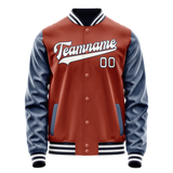 Custom Texas-Orange Royal Solid Color Varsity Letterman Jacket