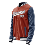Custom Texas-Orange Royal Solid Color Varsity Letterman Jacket