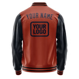 Custom Coral Red Navy Jacket JA161611161717111117