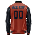 Custom Coral Red Navy Jacket JA1616111617B31711