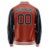 Custom Coral Red Navy Jacket JA1616111618B21811