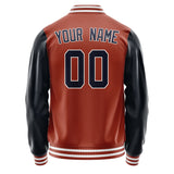 Custom Coral Red Navy Jacket JA1616111618B31811