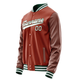 Custom Texas-Orange White Solid Color Varsity Letterman Jacket