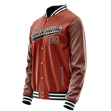 Custom Texas-Orange Black Solid Color Varsity Letterman Jacket