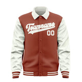 Custom Coral Red White Jacket