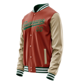 Custom Texas-Orange Cream Solid Color Varsity Letterman Jacket