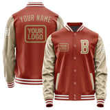 Custom Coral Red Light Khaki Jacket