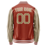 Custom Coral Red Light Khaki Jacket JA1616251618B21825