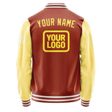 Custom Coral Red Light Yellow Jacket JA161626161818262618