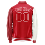 Custom White Red Split Varsity Letterman Jacket