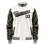 Custom White Brown Jacket JA1818011817B31701