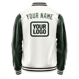 Custom White Dark Green Jacket JA181806181717060617