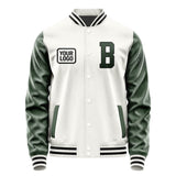 Custom White Dark Green Jacket JA181806181717060617