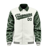 Custom White Dark Green Jacket
