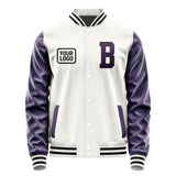 Custom White Purple Jacket JA181807181717070717