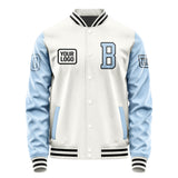 Custom White Light Blue Jacket JA181808181717080817