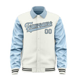 Custom White Light Blue Jacket